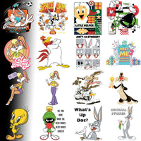 Load image into Gallery viewer, Looney Tunes characters in print-ready designs for t-shirts and embroidery, featuring Bugs Bunny, Tweety, and more.
