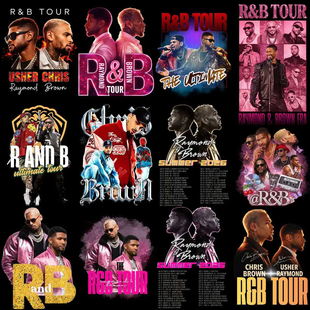 35 Music Stars Tour 2026 R&B Raymond & Brown Designs Bundle PNG