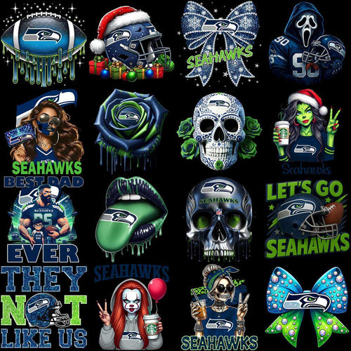 73 Mega Football Team Seattle Seahawks Mixed V3 Designs Bundle PNG