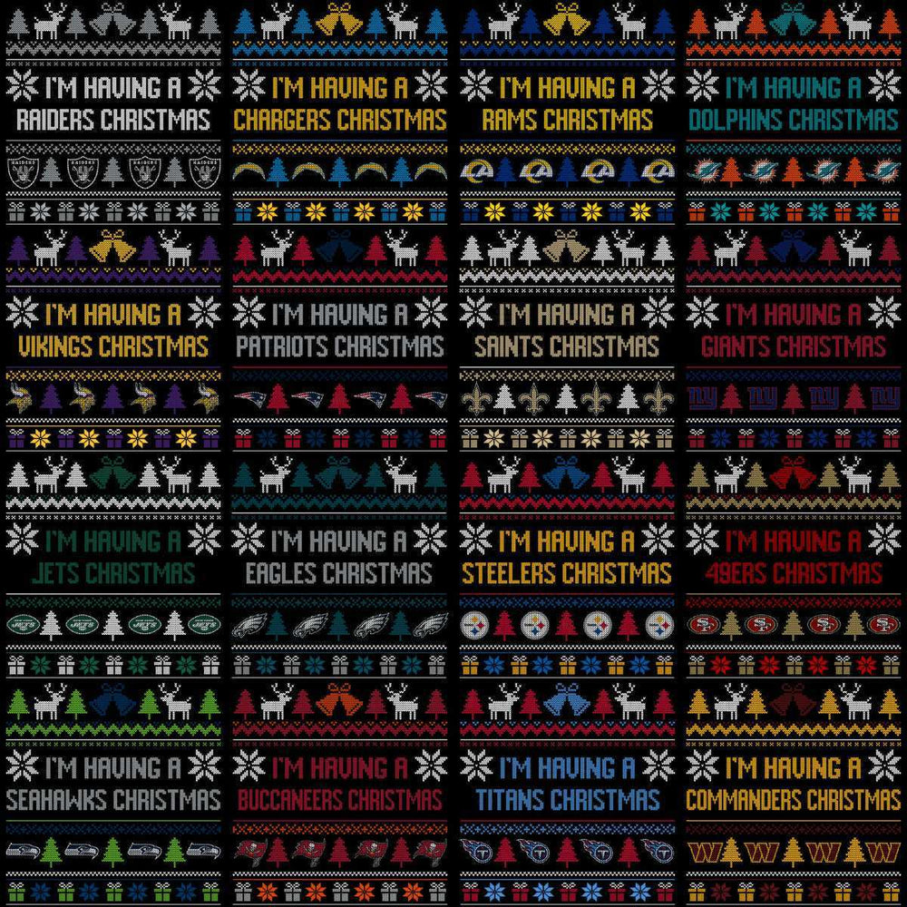 32 Ugly Christmas Sweater Football Teams Designs Bundle PNG