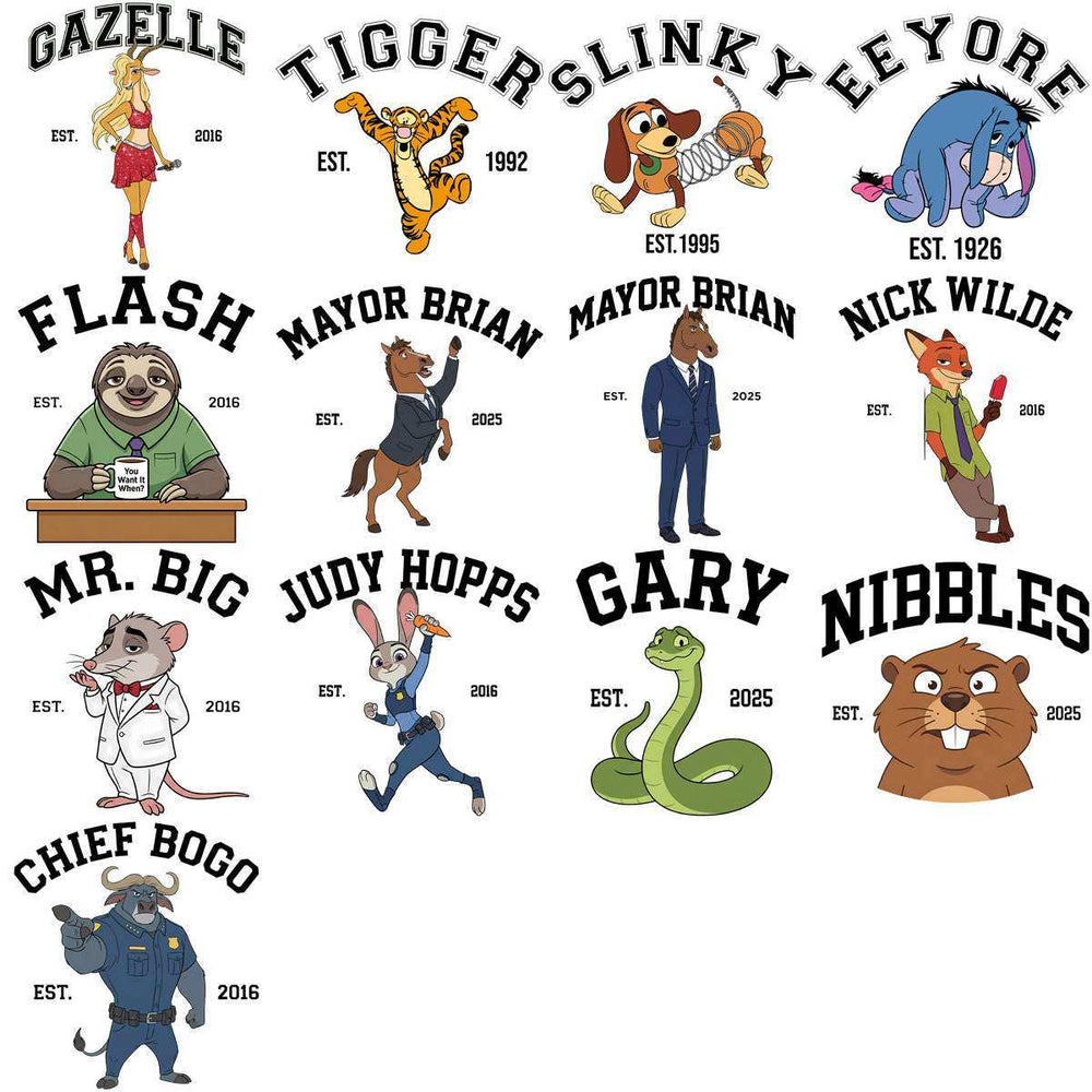 40 Cartoons EST Mix Designs Bundle PNG