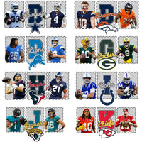 Load image into Gallery viewer, NFL team logos and player designs for DTF, DTG, embroidery. Print-ready PNG, SVG, PES bundles.

