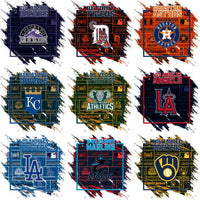 Load image into Gallery viewer, 30 Baseball Teams Grunge Square Logo Designs Bundle PNG
