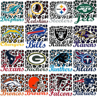 Load image into Gallery viewer, 32 Football Logo Teams Leopard Pattern Designs Bundle PNG
