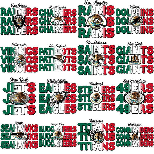 32 Mexico Heritage Football Teams Mexican Designs Bundle PNG