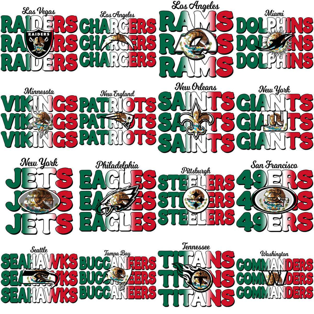 32 Mexico Heritage Football Teams Mexican Designs Bundle PNG