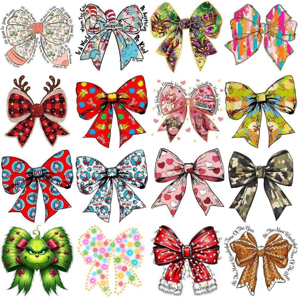70 Events & Cartoon Bow Designs Bundle PNG