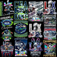 Load image into Gallery viewer, 35 Super Bowl LX Champion 2026 PNG Bundle | Seattle Seahawks Champions | Football Champions Designs
