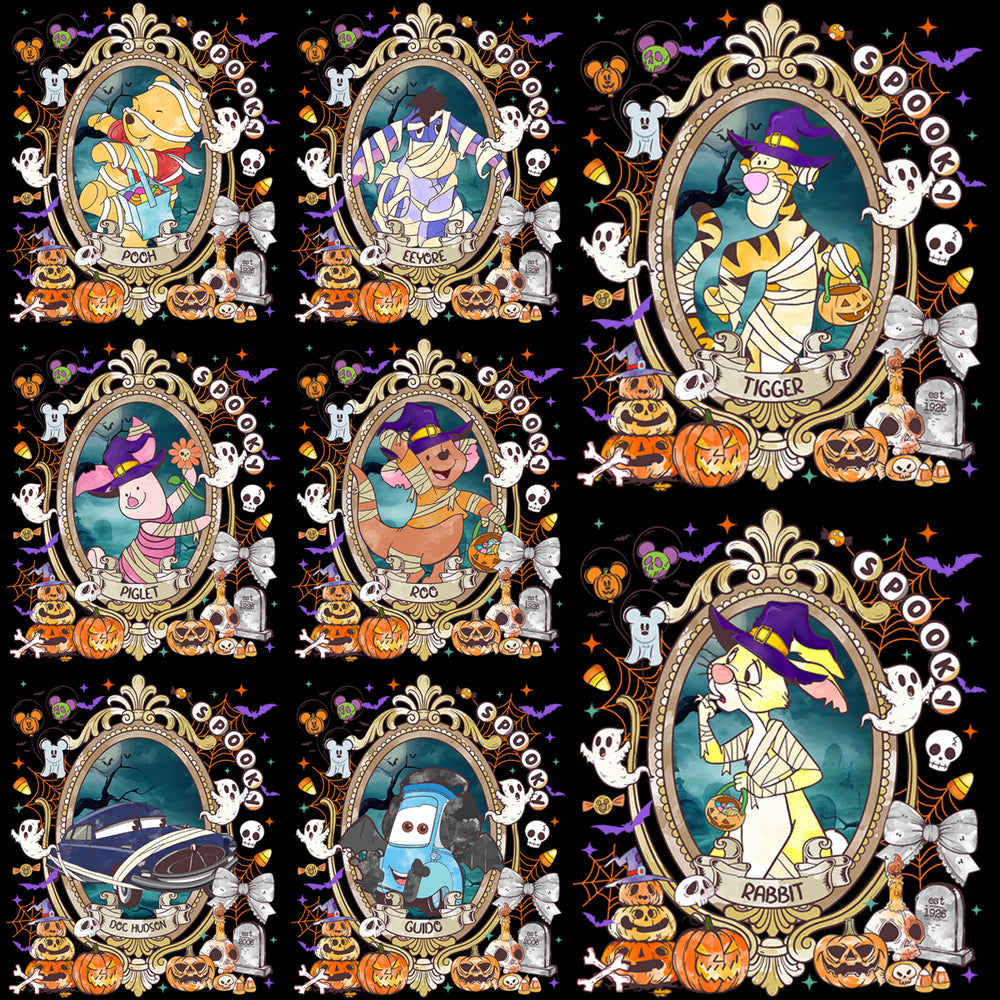22 Spooky Coquette Mirror Cartoons Halloween Designs Bundle PNG