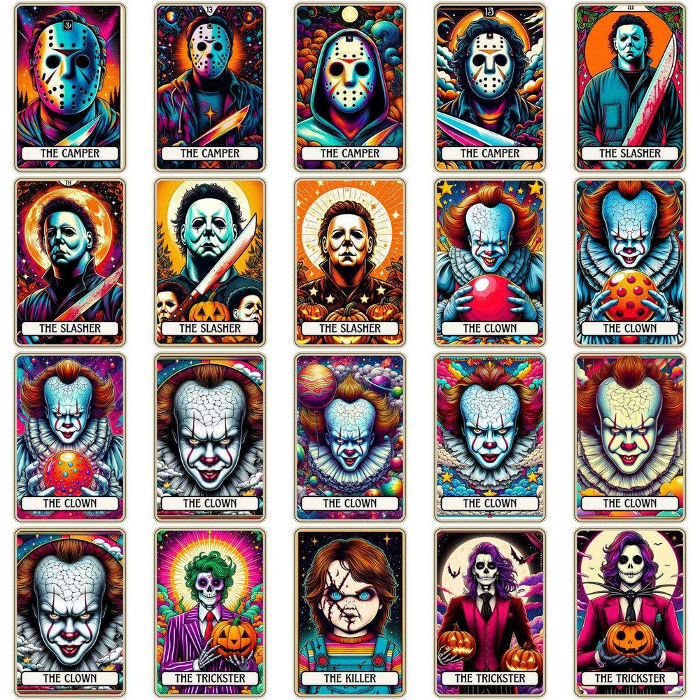 80 Halloween Tarot Cards Horror Movie Designs Bundle PNG