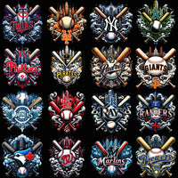 Load image into Gallery viewer, 30 Baseball Smoke Teams Designs Bundle PNG
