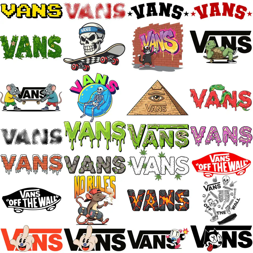 80 VANS Skate Brand Mix Sport Designs Bundle PNG