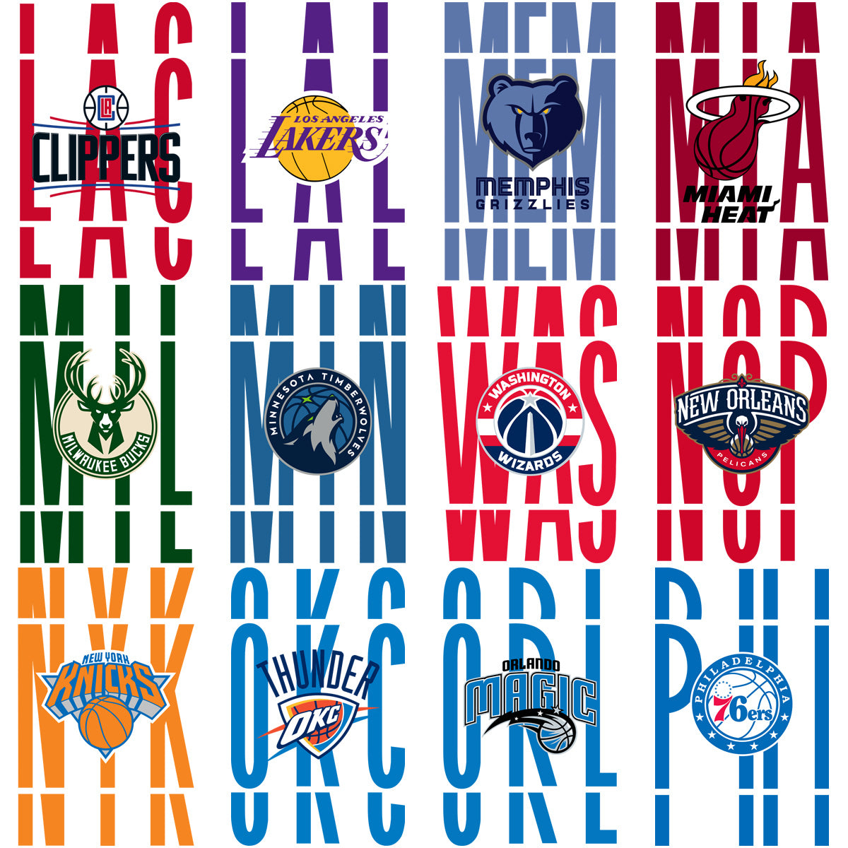 30 Basketball Teams Logos Text Style Designs Bundle PNG