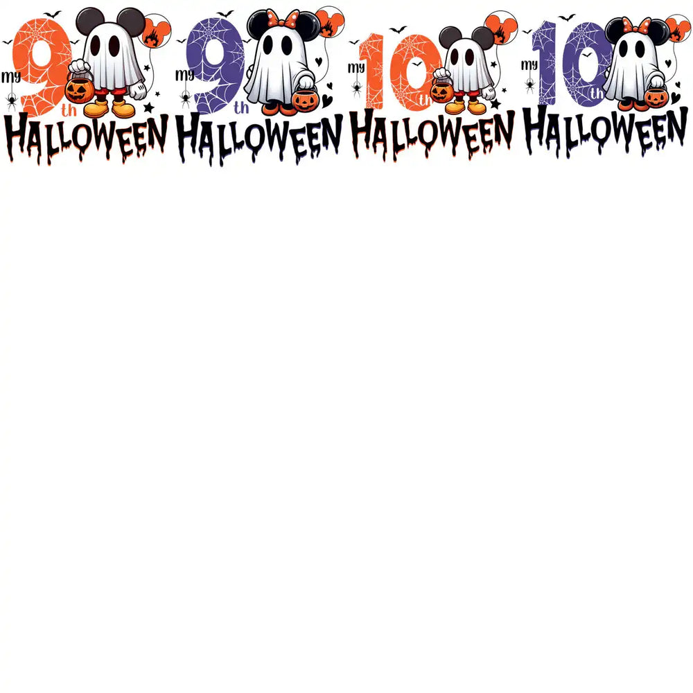 10 Horror Birthday Halloween Anniversary Dual Colors Designs Bundle PNG