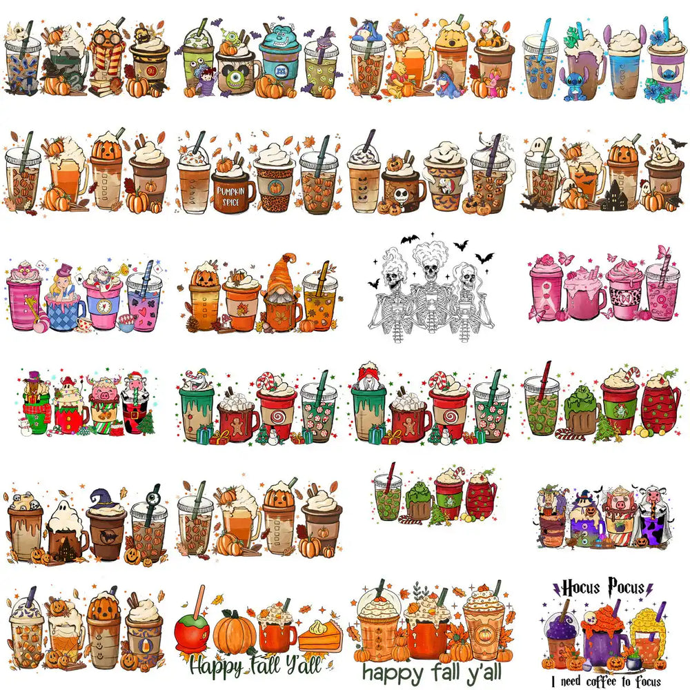 200 Drinks & Coffee Popculture Halloween Designs Bundle PNG