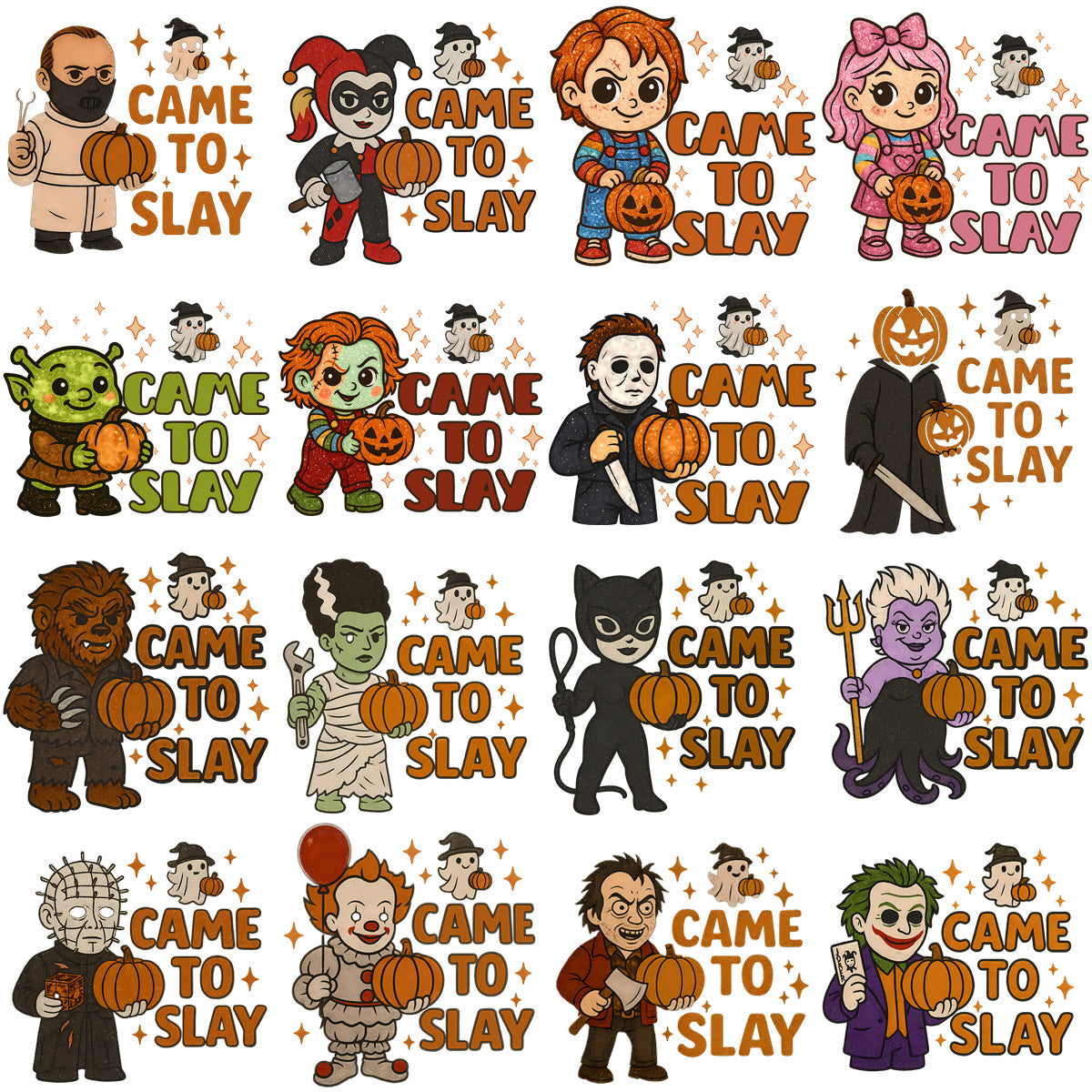 35 Horror Come To Slay Halloween Designs Bundle PNG