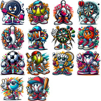 Load image into Gallery viewer, 30 Cartoons Sports Mascots Designs Bundle PNG
