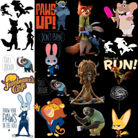 Load image into Gallery viewer, 50 Movie Zootopia Cartoon Designs Bundle PNG

