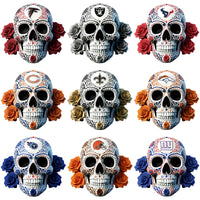 Load image into Gallery viewer, 32 Football Teams Floral Days of the Deads Skull Designs Bundle PNG
