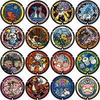 Load image into Gallery viewer, 155 Circle Pokefuta Japanese Manhole ball Poke Designs Bundle PNG
