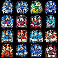 Load image into Gallery viewer, 32 Cartoon Mickey Football Teams Designs Bundle PNG
