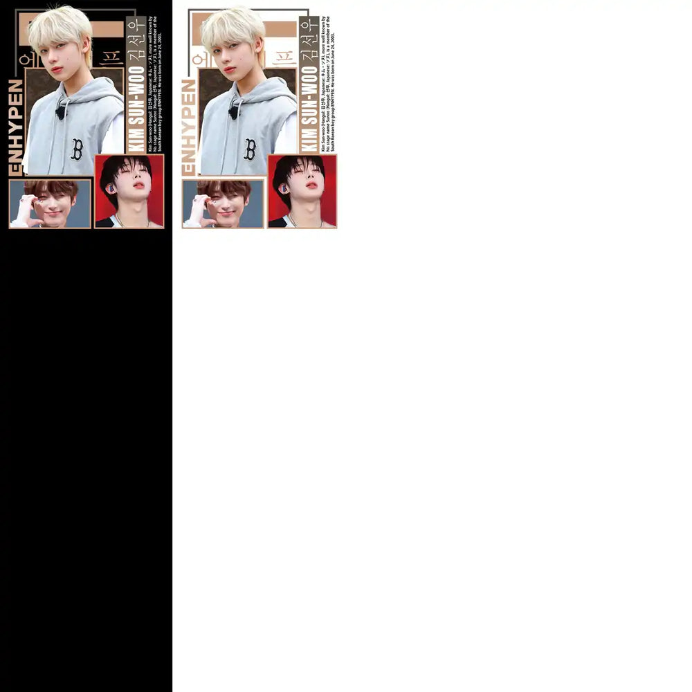 7 KPOP Stars ENHYPEN Streetwear Black + White Designs Bundle PNG