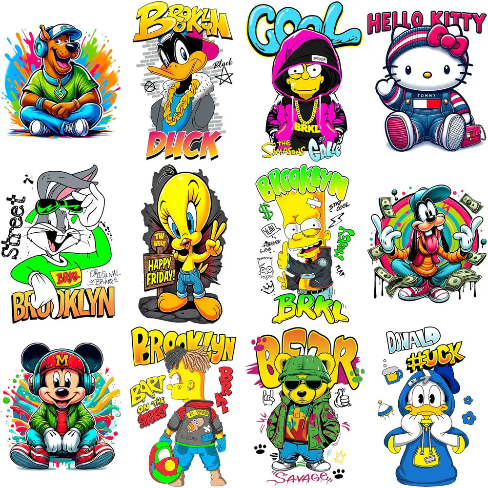 33 Street Cartoon Graffiti Designs Bundle PNG