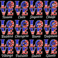 Load image into Gallery viewer, 32 Football Teams Patriotic Love Glitter Flower USA Designs Bundle PNG
