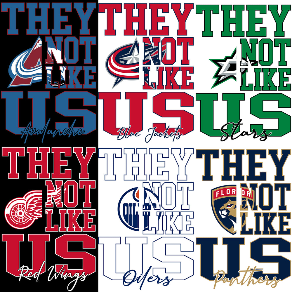 32 Ice Hockey Teams Logos They Not Like Us Designs Bundle PNG SVG