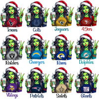 Load image into Gallery viewer, 32 Grinch Lady Starbucks Christmas Football Teams Designs Bundle PNG
