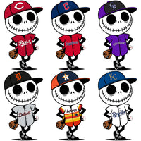 Load image into Gallery viewer, 30 Baseball Jack Skellington Teams Logo Designs Bundle PNG SVG
