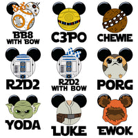 Load image into Gallery viewer, 20 Star Wars X Disney Cartoons Designs Bundle PNG
