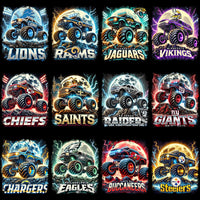 Load image into Gallery viewer, 32 Monster Truck Football Designs Bundle PNG
