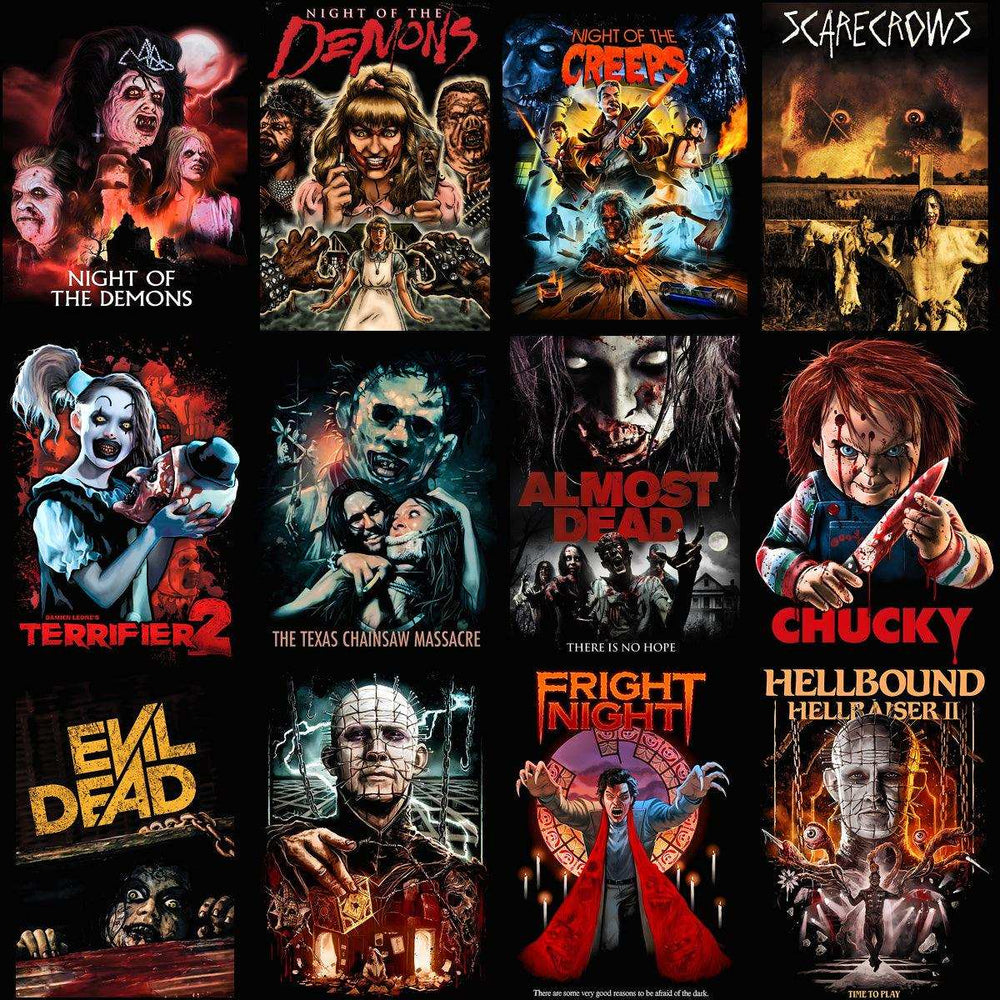 33 Halloween Horror Halftone Designs Bundle PNG