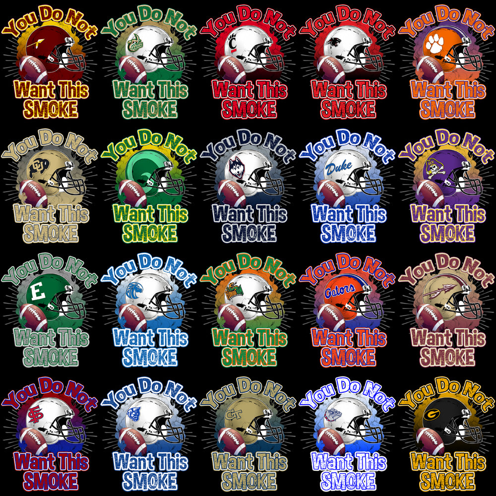 125 College Football You Do Not Want This Smoke Helmet PNG Designs Bundle