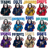 Load image into Gallery viewer, 32 Movie Jason Voorhees Football Teams Designs Bundle PNG
