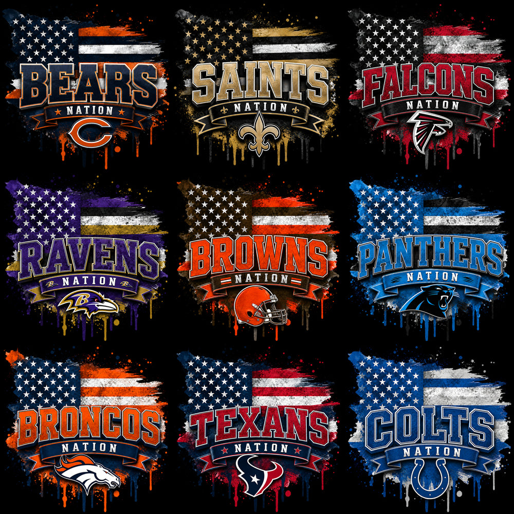 32 Football Nation Teams USA Map Designs Bundle PNG