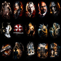Load image into Gallery viewer, 110 Resident Evil Gaming Streetwear Halftone Designs Bundle PNG
