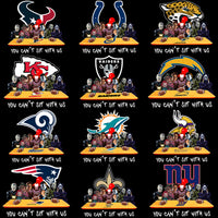 Load image into Gallery viewer, 32 Football Teams Halloween Slasher You Can't Sit With Us Designs Bundle PNG
