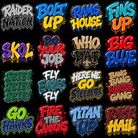 Load image into Gallery viewer, 32 Football Teams Slogan Graffiti Drip Designs Bundle PNG

