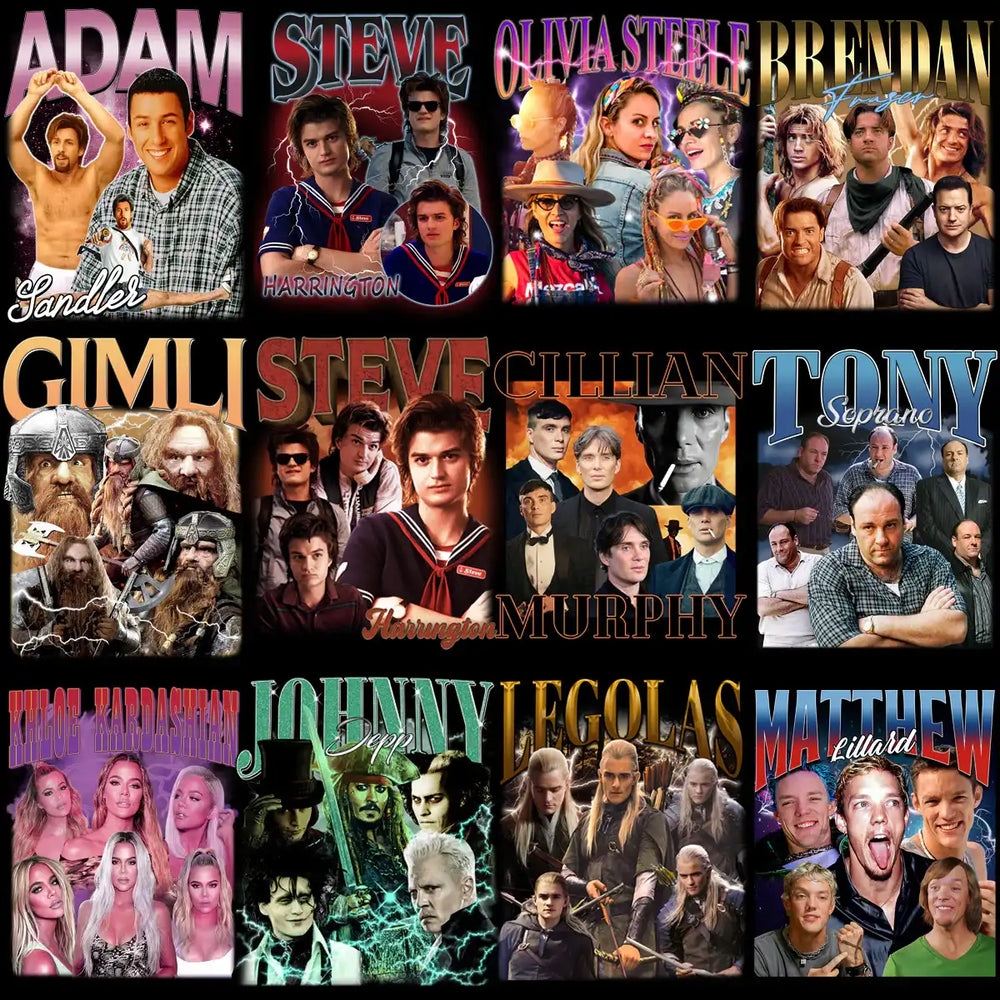 42 Bootleg Artists Stars Mixed Designs Bundle PNG