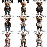 Load image into Gallery viewer, 20 Teddy Bear Brands Streetwear Designs Bundle PNG
