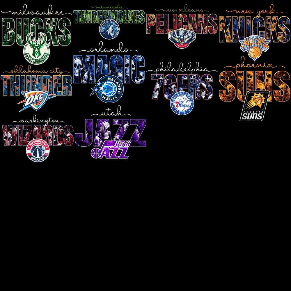 30 Basketball Teams Gothic Skulls Designs Bundle PNG