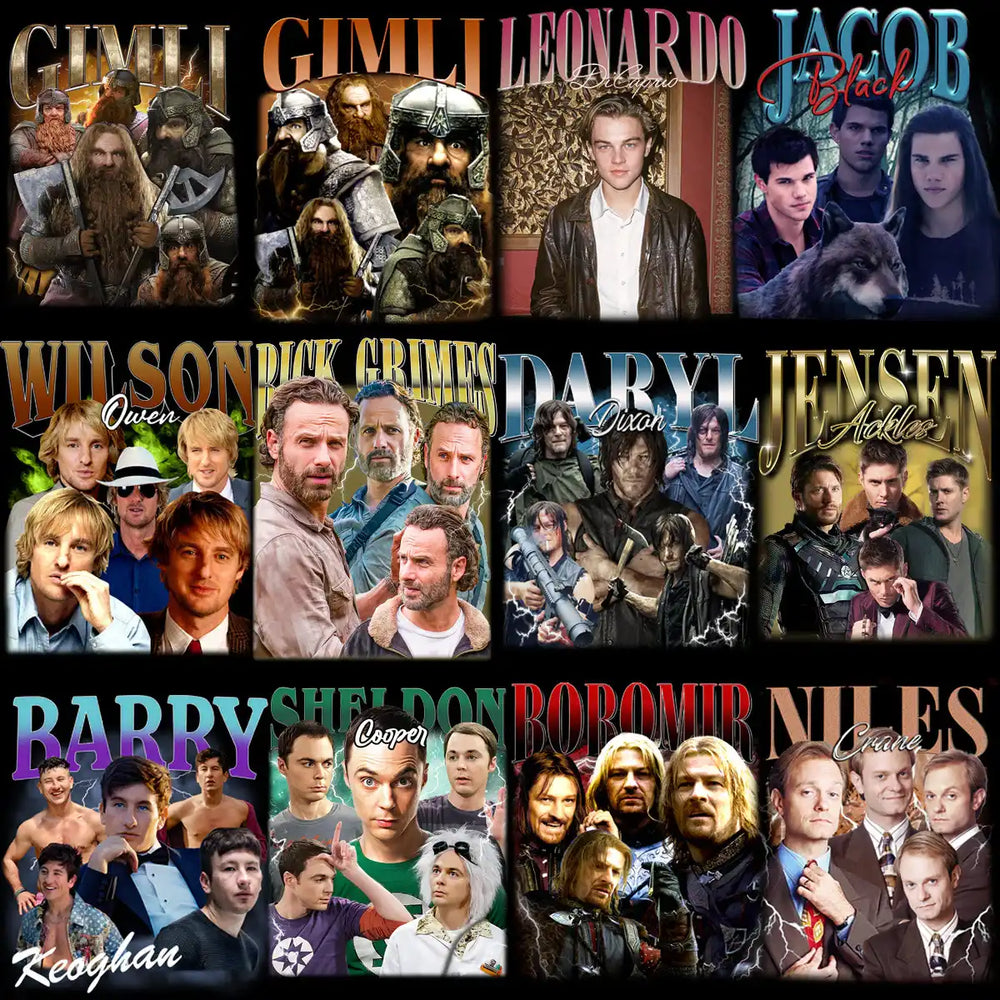 51 Popular Movies Series Artists Bootleg Designs Bundle PNG