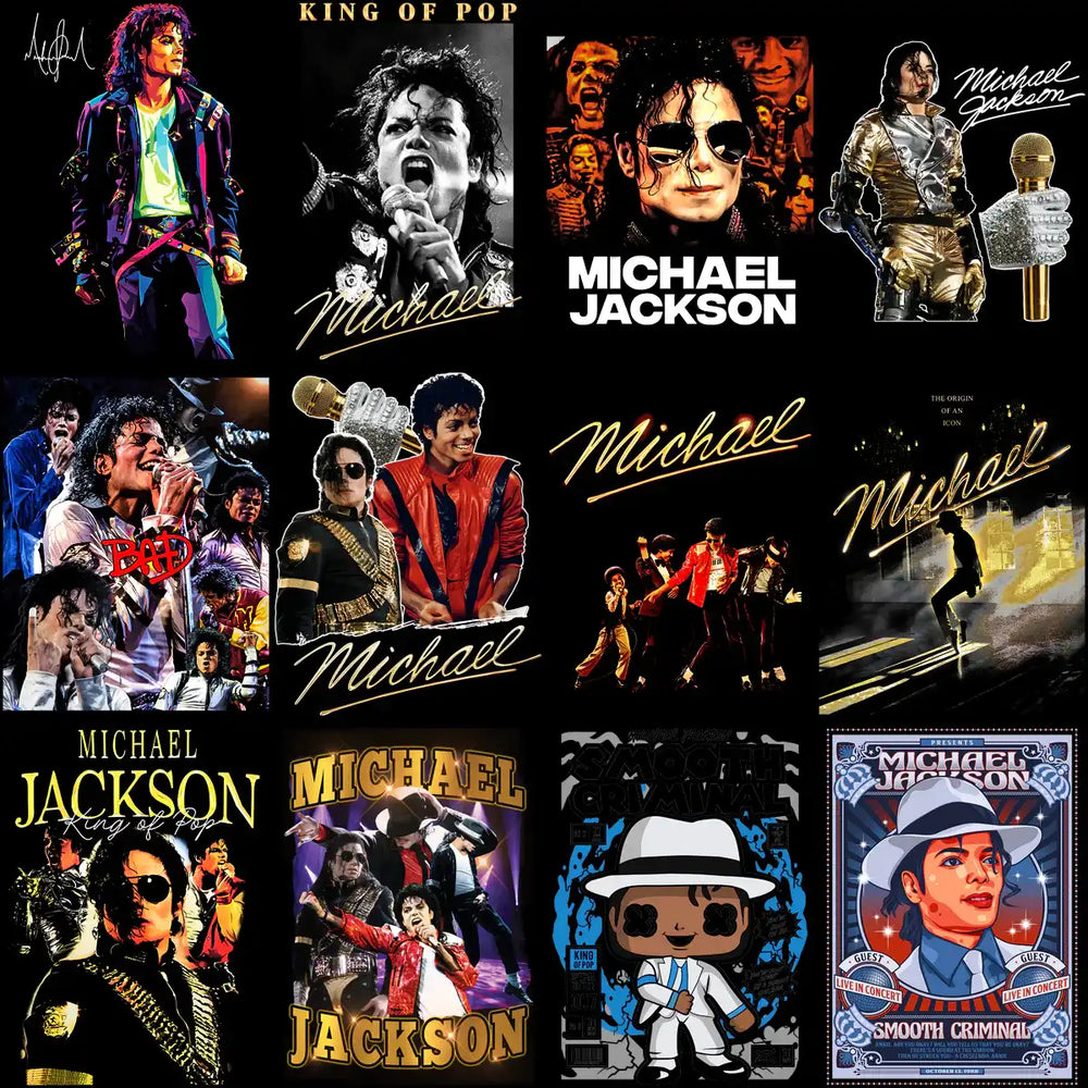 41 Music Star Michael Jackson Bootleg Artist Designs Bundle PNG