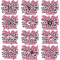 Load image into Gallery viewer, 32 Breast Cancer Football Teams Pink Out Leopard Designs Bundle PNG
