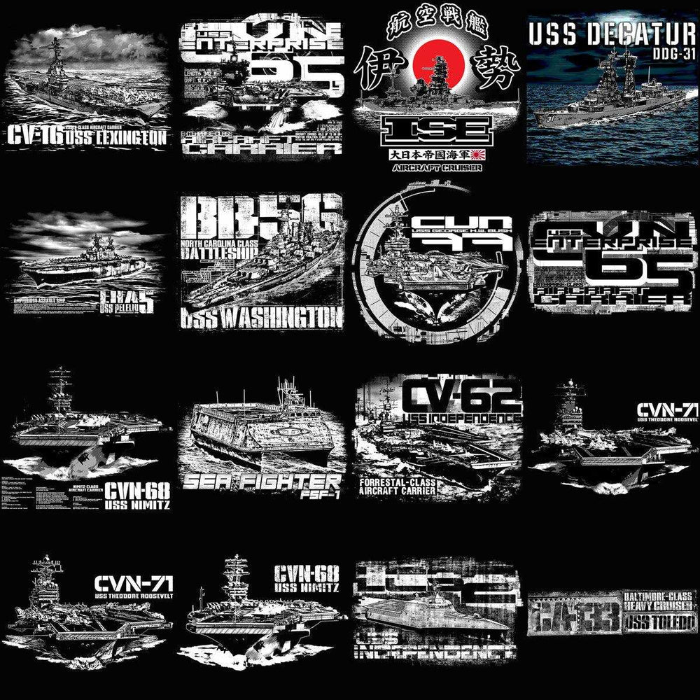 60 Military War Vessels Designs Bundle PNG