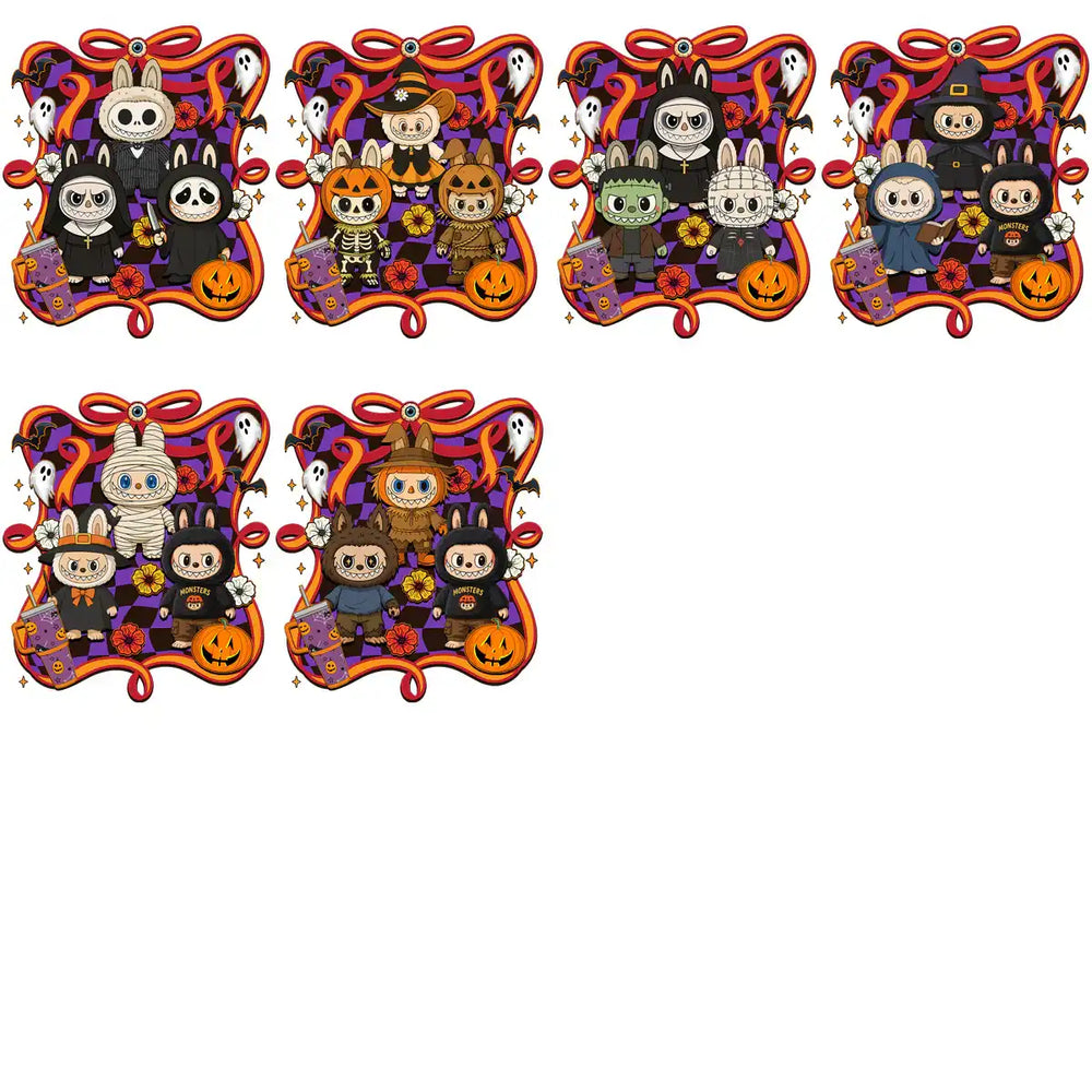 18 Halloween Labubu Popculture Cartoons Designs Bundle PNG