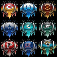 Load image into Gallery viewer, 32 Football Teams Dripping Ball Glitter Designs Bundle PNG
