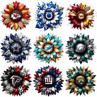 Load image into Gallery viewer, 32 Football Teams Logo Sunflower Designs Bundle PNG
